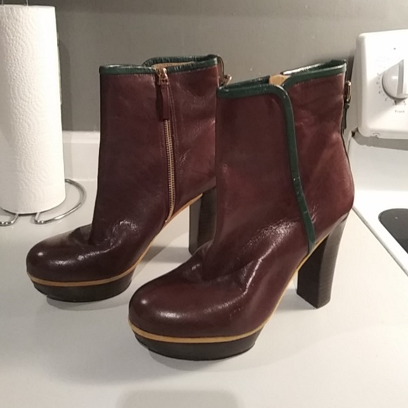 Nine West Shoes - Woman's NINE WEST Brown High Heel Ankle Boots 7.5
